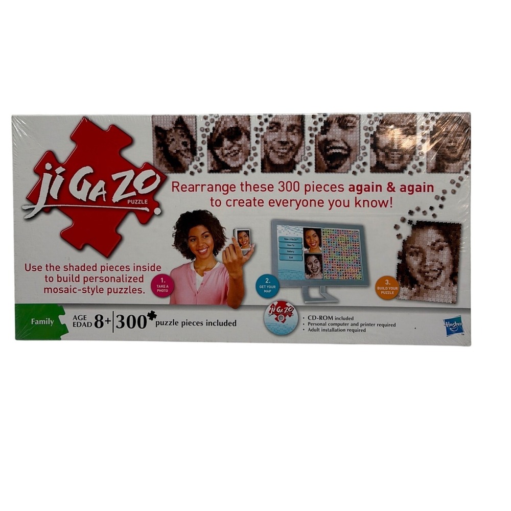 Hasbro Ji Ga Zo 300 Piece Personalized Mosaic Puzzle New Sealed 2010 0031